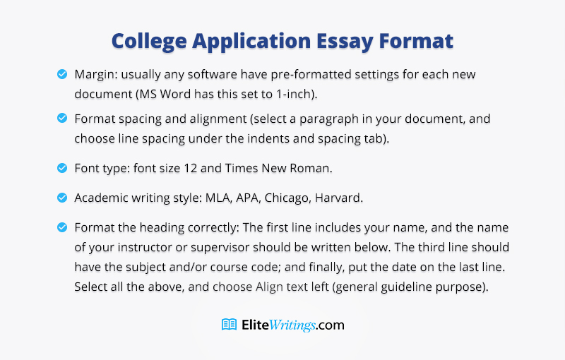 college entrance essay format