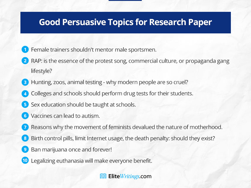 Good Persuasive Topics for Research Paper