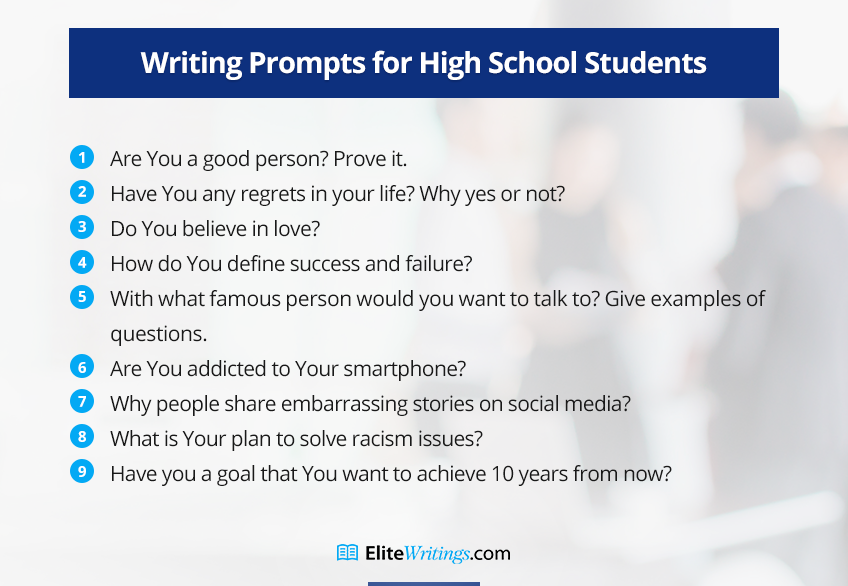 writing prompts about high school